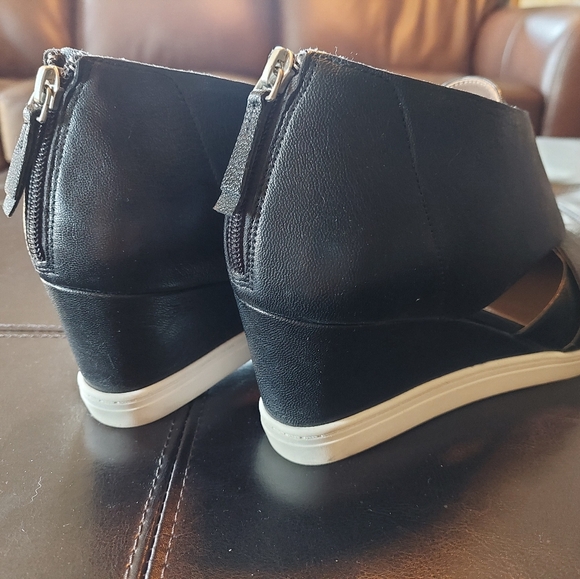 Liena Paolo black leather wedge shoe size 10M - Picture 3 of 9